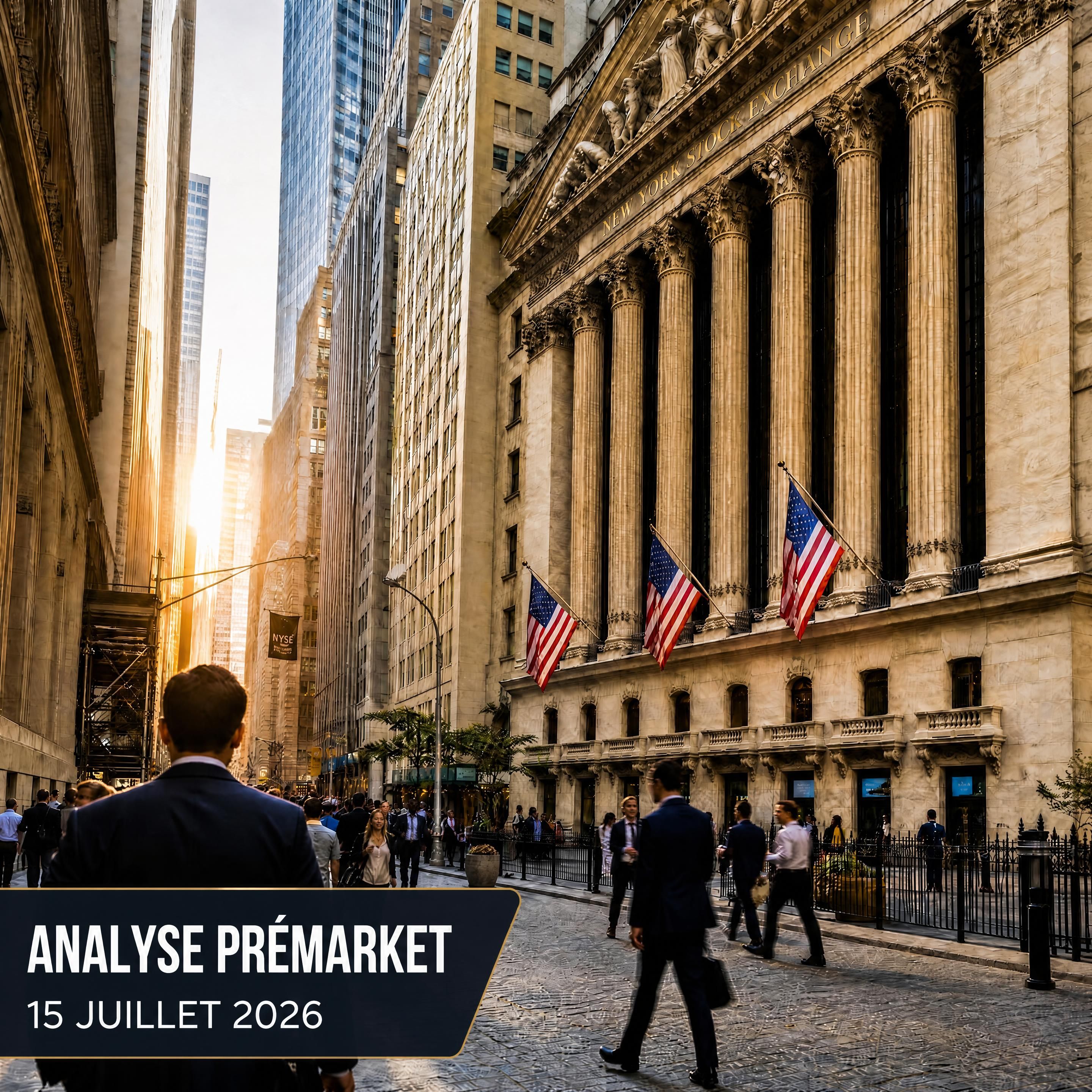 Lire la suite à propos de l’article Brief pré-open US – 15 juillet 2026 : panique baissière sur l&rsquo;inflation et envolée du nasdaq, comment réagir à l&rsquo;open ?